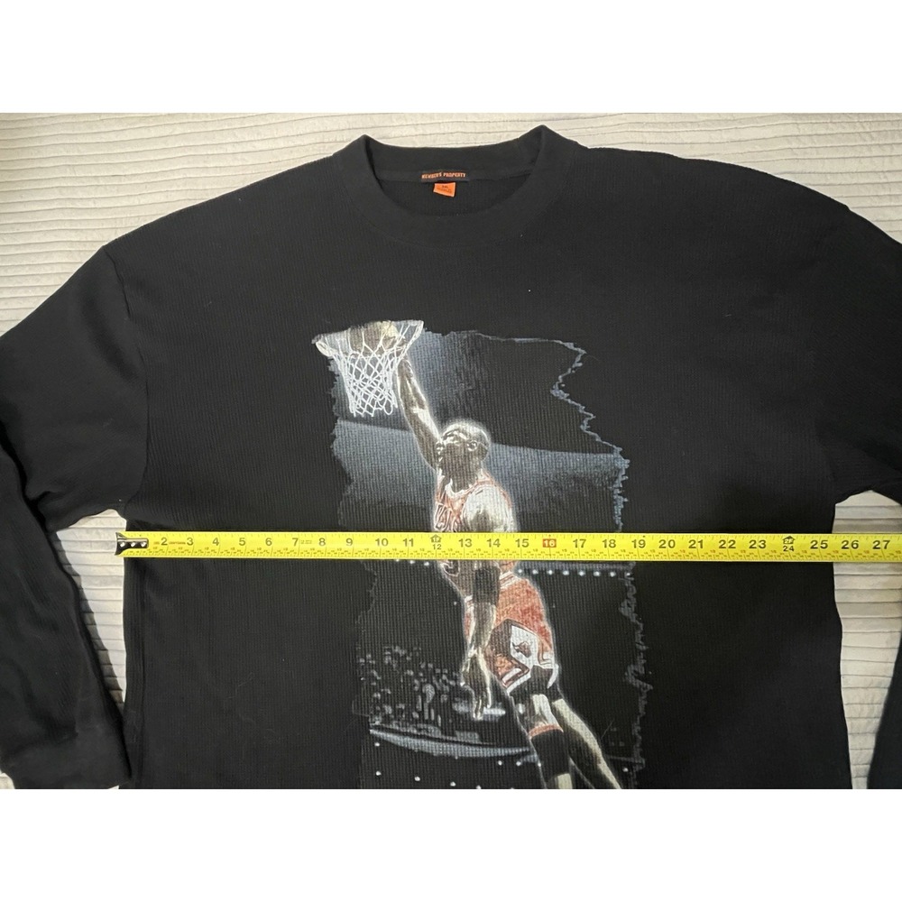 Vtg Members Property Michael Jordan Y2K Waffle Knit Long Sleeve Shirt Mens 3XL - Picture 8 of 12